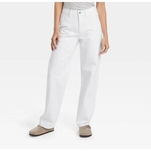 Universal Thread 90s Baggy Jeans Womens 8 Cream Off-White High Rise y2k cotton